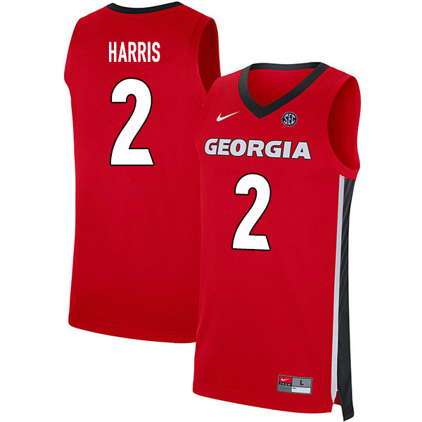2020 Men #2 Jordan Harris Georgia Bulldogs College Basketball Jerseys Sale-Red - Click Image to Close